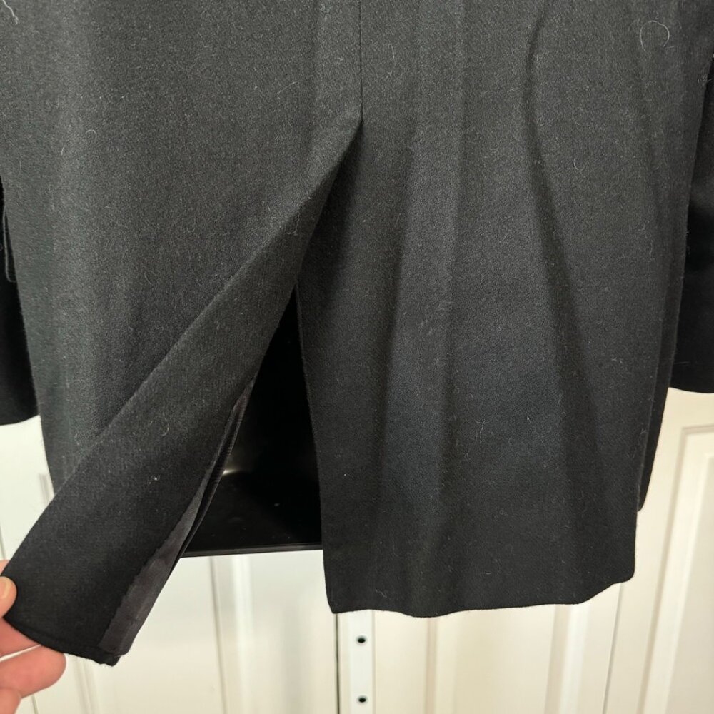 Over Qualified Blazer Womens 8 Embellished Crest Gold Braid Black Wool - Picture 9 of 11